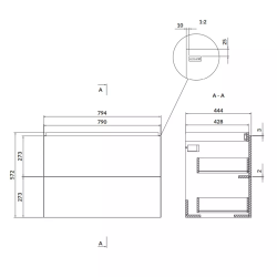 Шкафчик для раковины Cersanit LARGA 80x57 см, белая S932-073+Раковина Cersanit LARGA 80см, мебельная белая K120-010