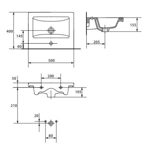 Меблева раковина Cersanit COMO 50 CCWF1000793618