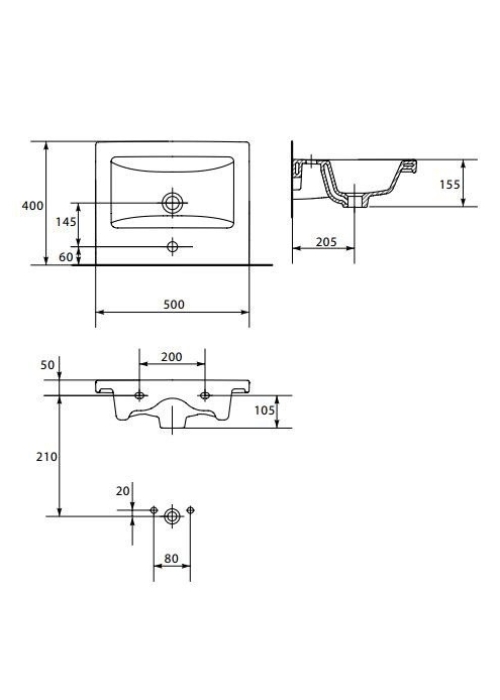 Меблева раковина Cersanit COMO 50 CCWF1000793618