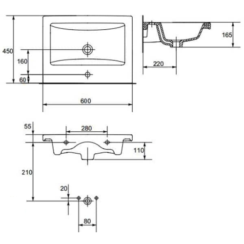 Меблева раковина Cersanit COMO 60 CCWF1000803618