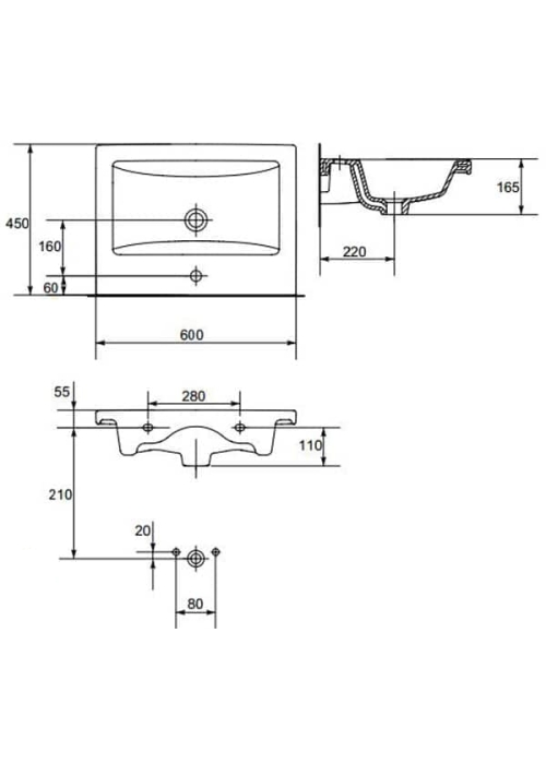 Меблева раковина Cersanit COMO 60 CCWF1000803618