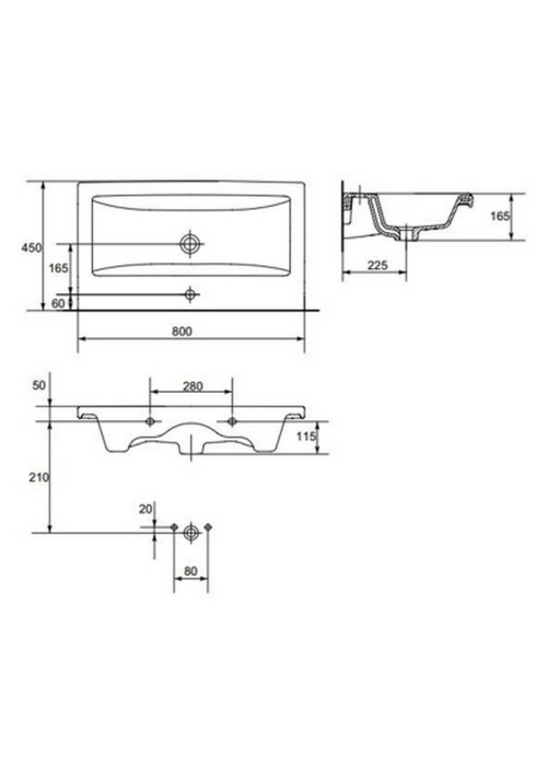 Меблева раковина Cersanit COMO 80 CCWF1000811603