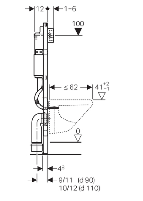 Інсталяційна система Geberit Duofix для підвісного унітазу, 458.126.00.1
