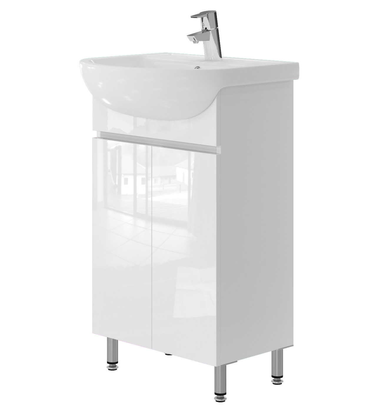 Тумба підлогова JUVENTA MONIKA М1-55 біла з умивальником Arteco 55 Monika M1-55 White