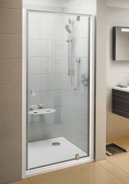 Душові двері Ravak PIVOT PDOP 1 - 80 Transparent, білий профіль, безпечне скло, 03G40100Z1