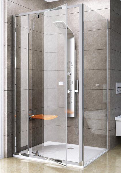 Стінка для душової кабінки Ravak PIVOT PPS-100 Transparent, білий профіль, скло, 90GA0100Z1
