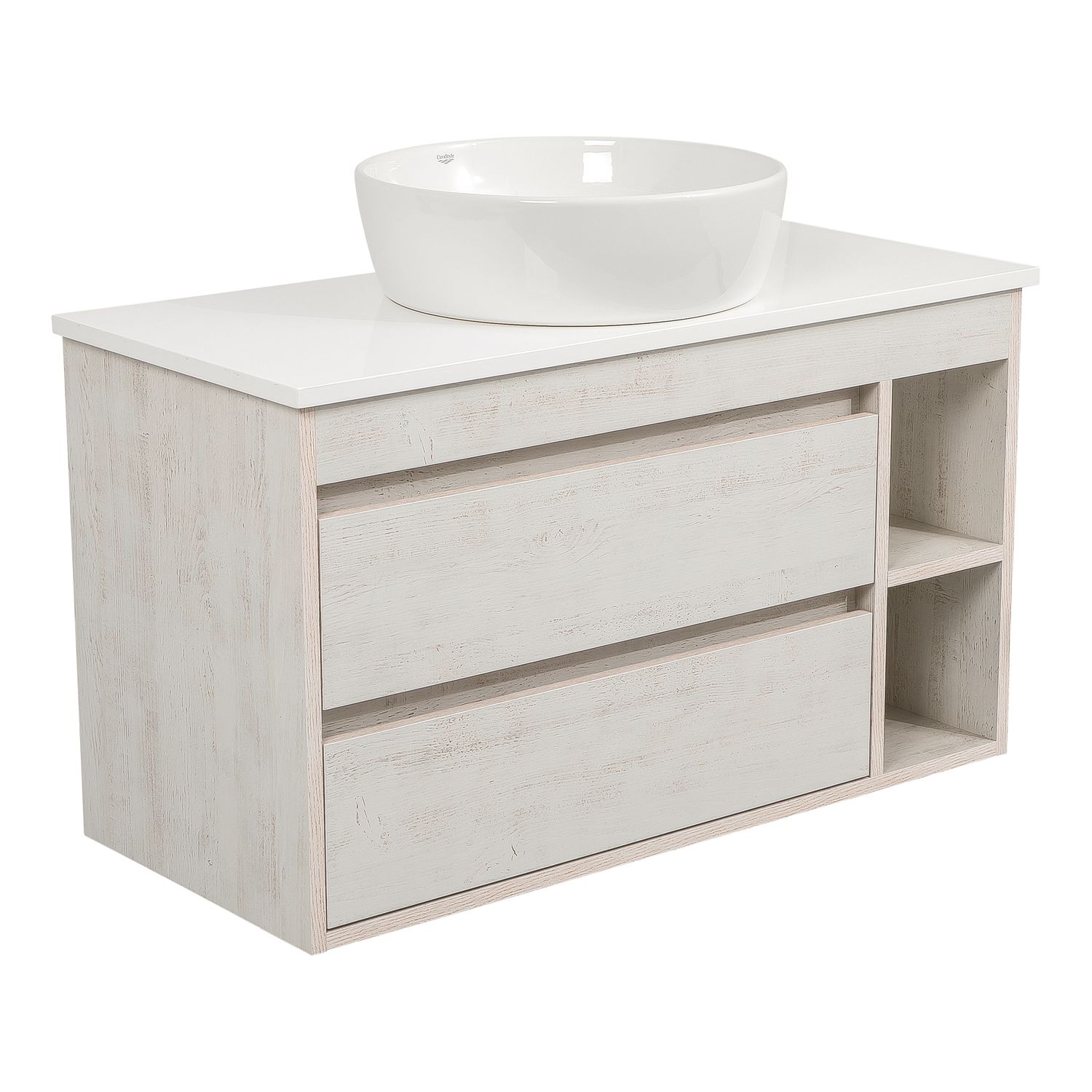 Тумба консольна AQUA RODOS "Shelf" (нордленд) 100 см зі стільн. Loft-Iron та ум. "Zero" 46 см АР000085171