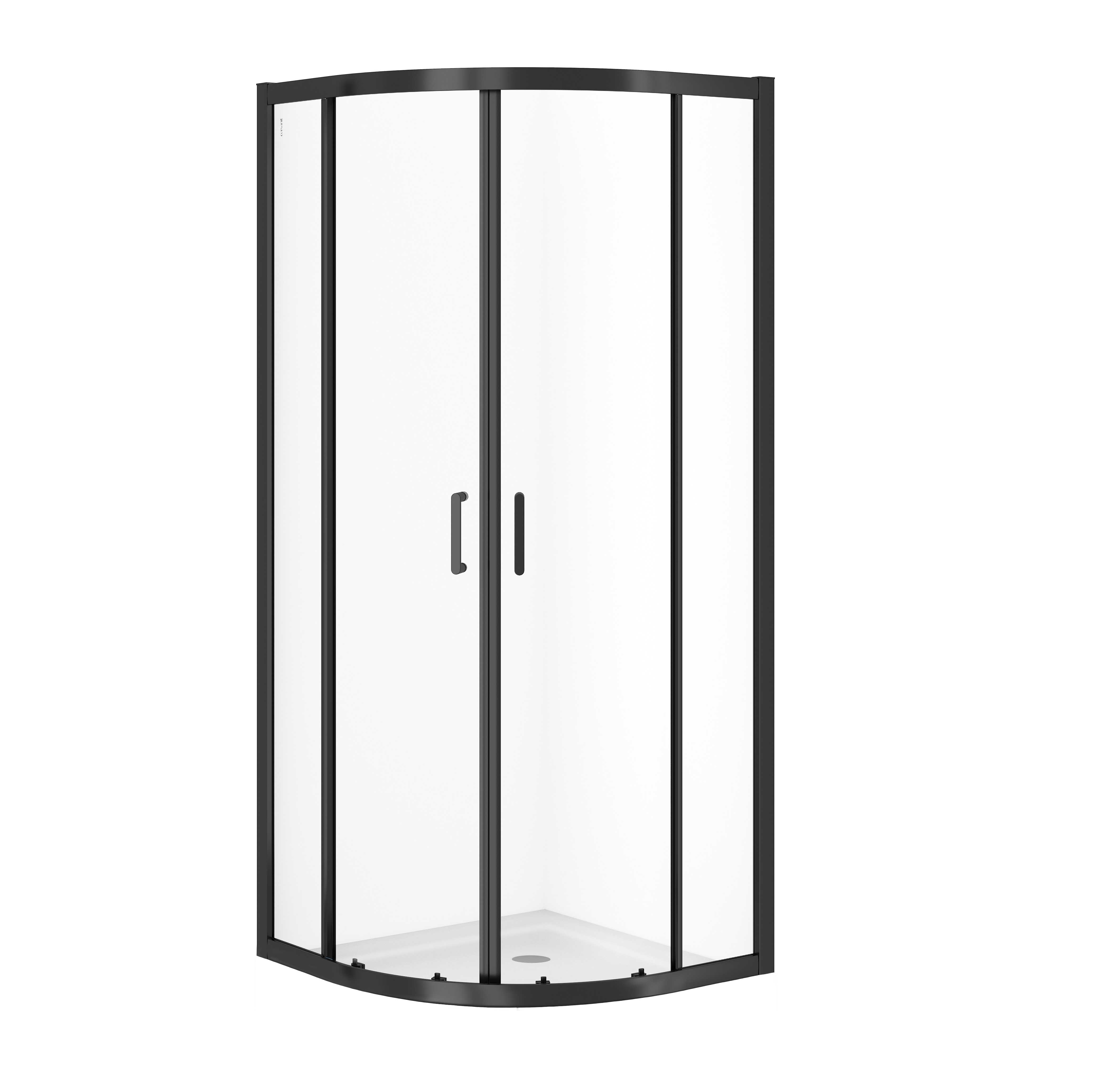 Душова кабіна напівкругла Cersanit ZIP BLACK,прозоре скло 80x80x190 S163-007