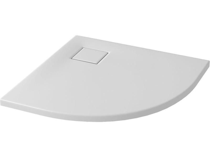 Душовий піддон напівкруглий Cersanit TAKO SLIM 80x4 білий матовий + сифон S932-155