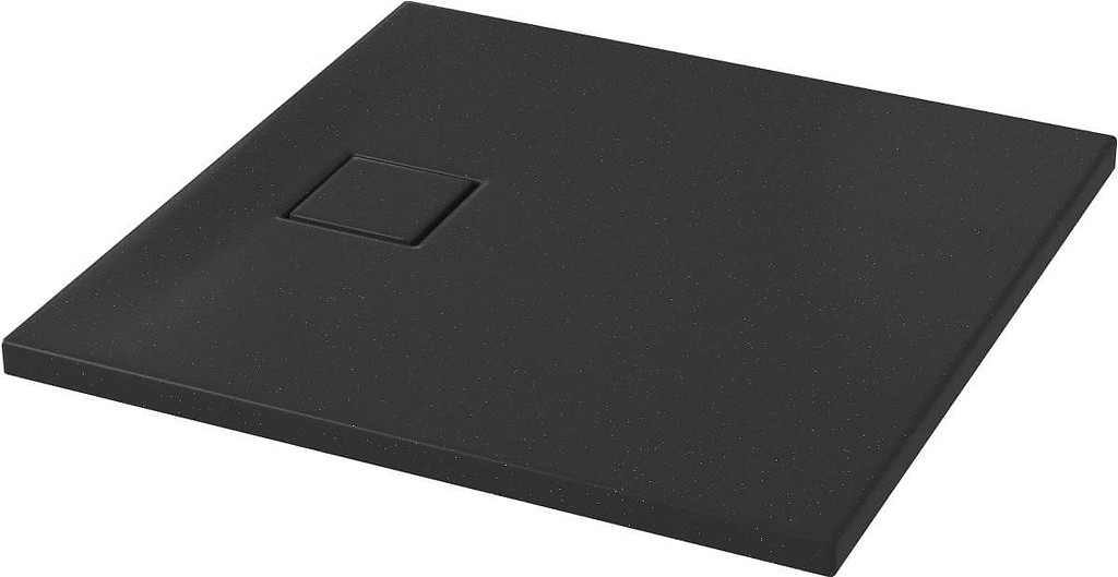 Душовий піддон квадратний Cersanit tako slim 80x80x4 чорний матовий + сифон S932-165