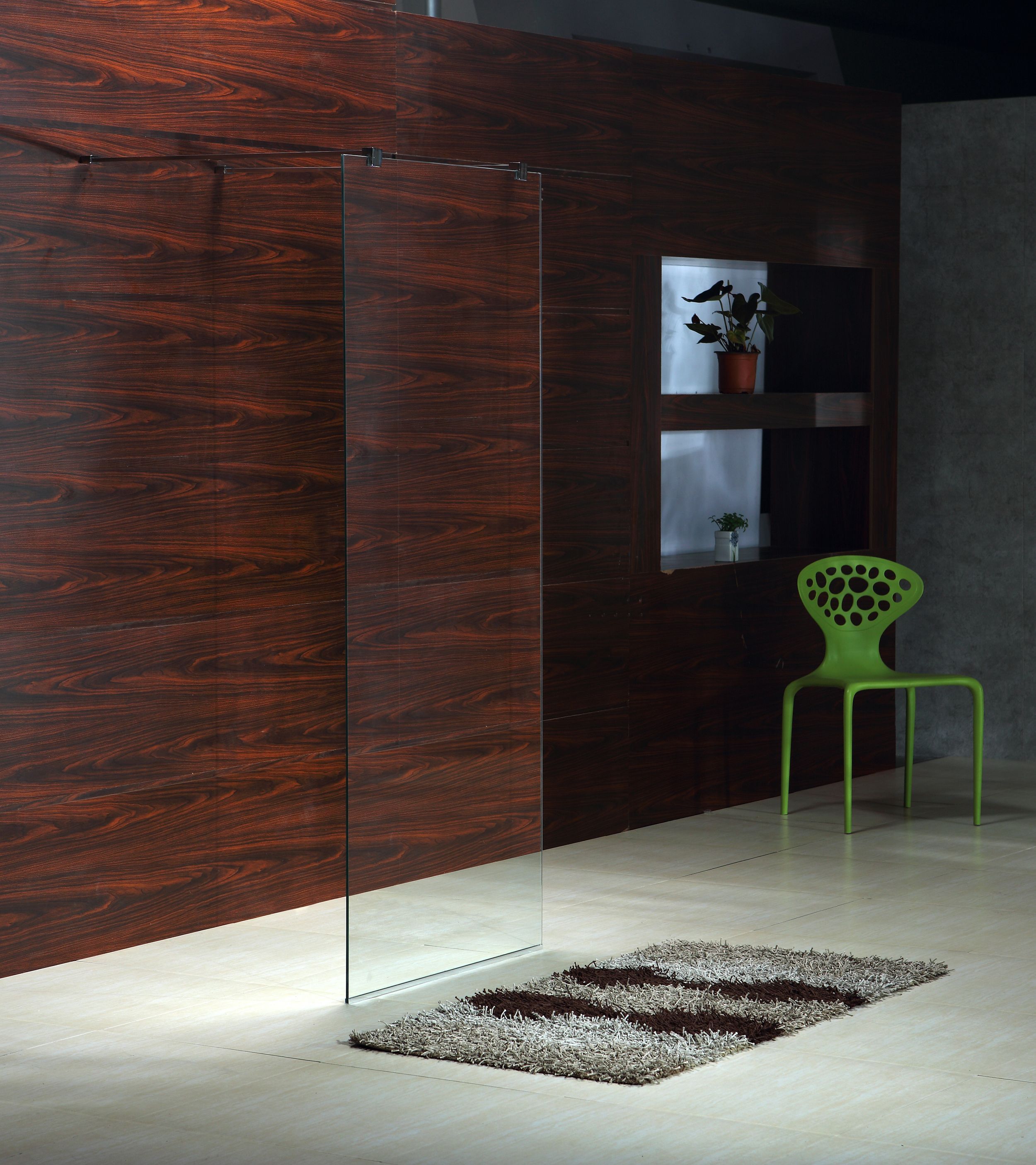 Стінка для душу VOLLE WALK-IN 900*1900 мм прозора безпечне скло, 18-08-90