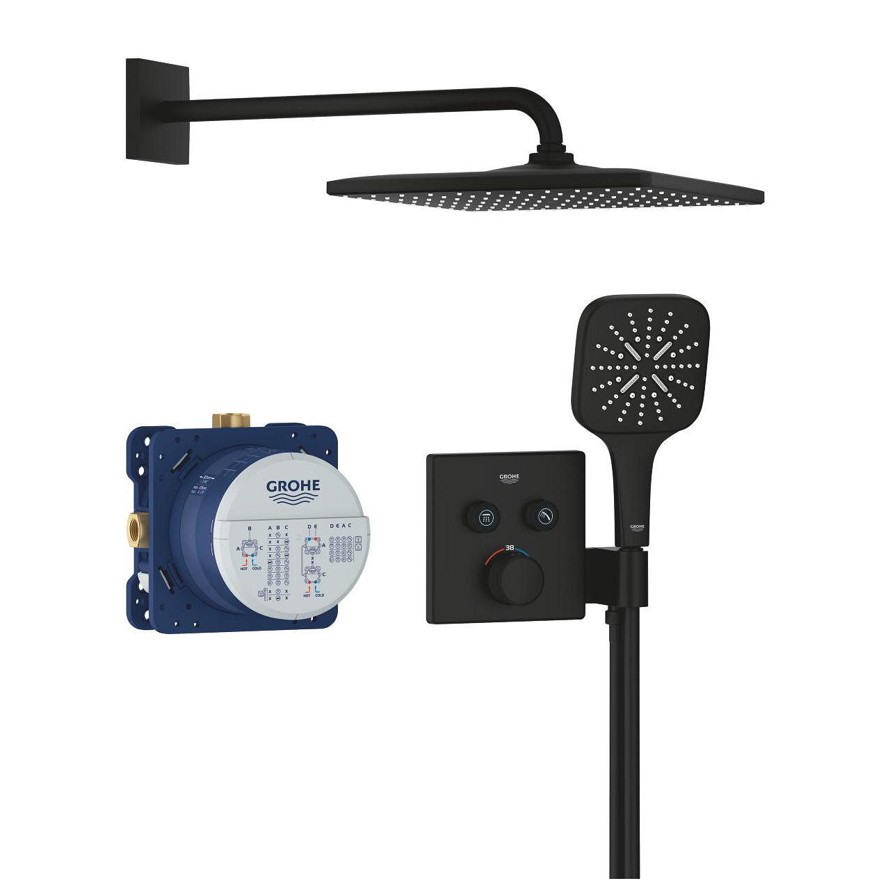 Душевий комплект Grohe Grohtherm SmartControl з Rainshower 310 Mono Cube (34865KF0)