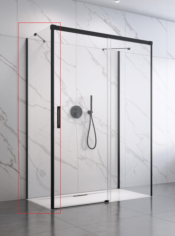 Бічна стінка RADAWAY Idea Black S1 800Lx2000 чорний/прозоре скло 387051-54-01L