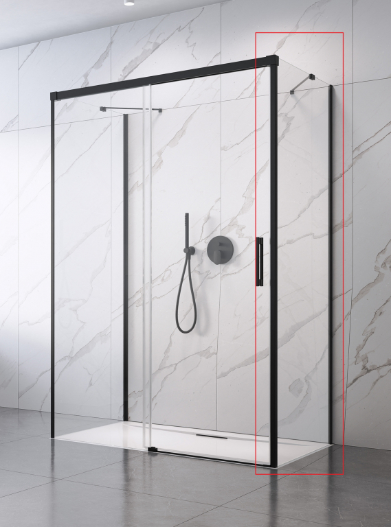 Бічна стінка RADAWAY Idea Black S1 800Rx2000 чорний/прозоре скло 387051-54-01R